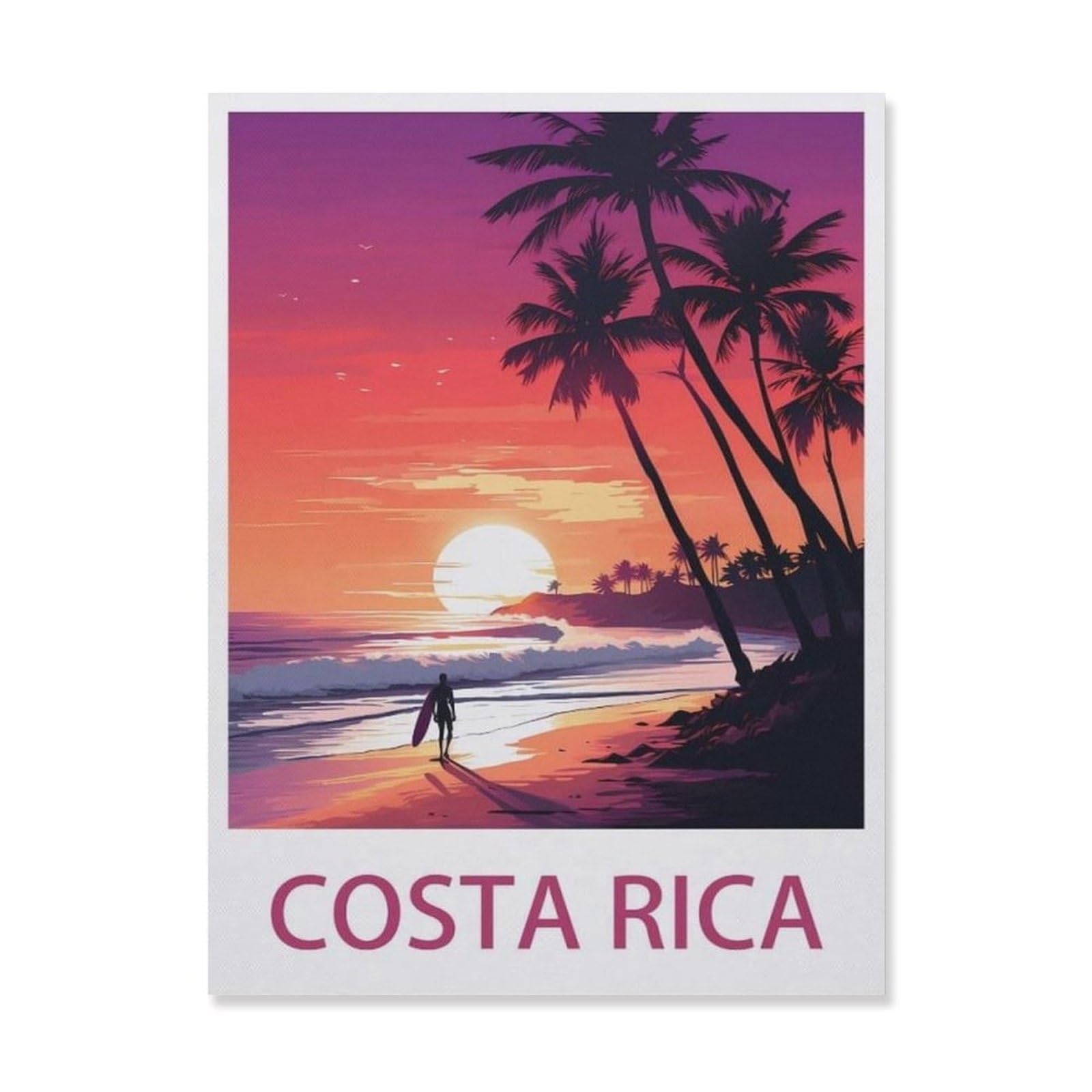 Costa Rica，Funny Tin Sign Retro Metal Sign for Home Farm Toilet Restroom Washroom Wall Decor Gift(30x40cm）12x16 inch-EG72