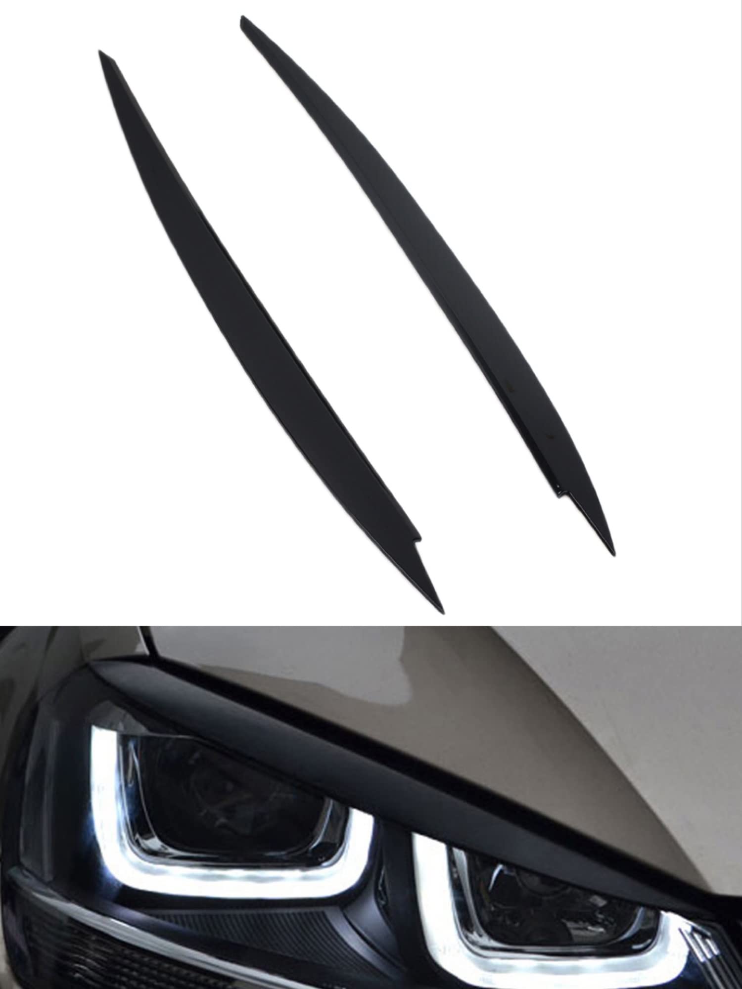 Tiras Decorativas Embellecedor De Cubierta De Párpado De Ceja De Faro De Coche De Fibra De Carbono ABS para Golf 7 VII GTD R MK7 2013 2014 2015 2016-2020(Carbon Fiber)