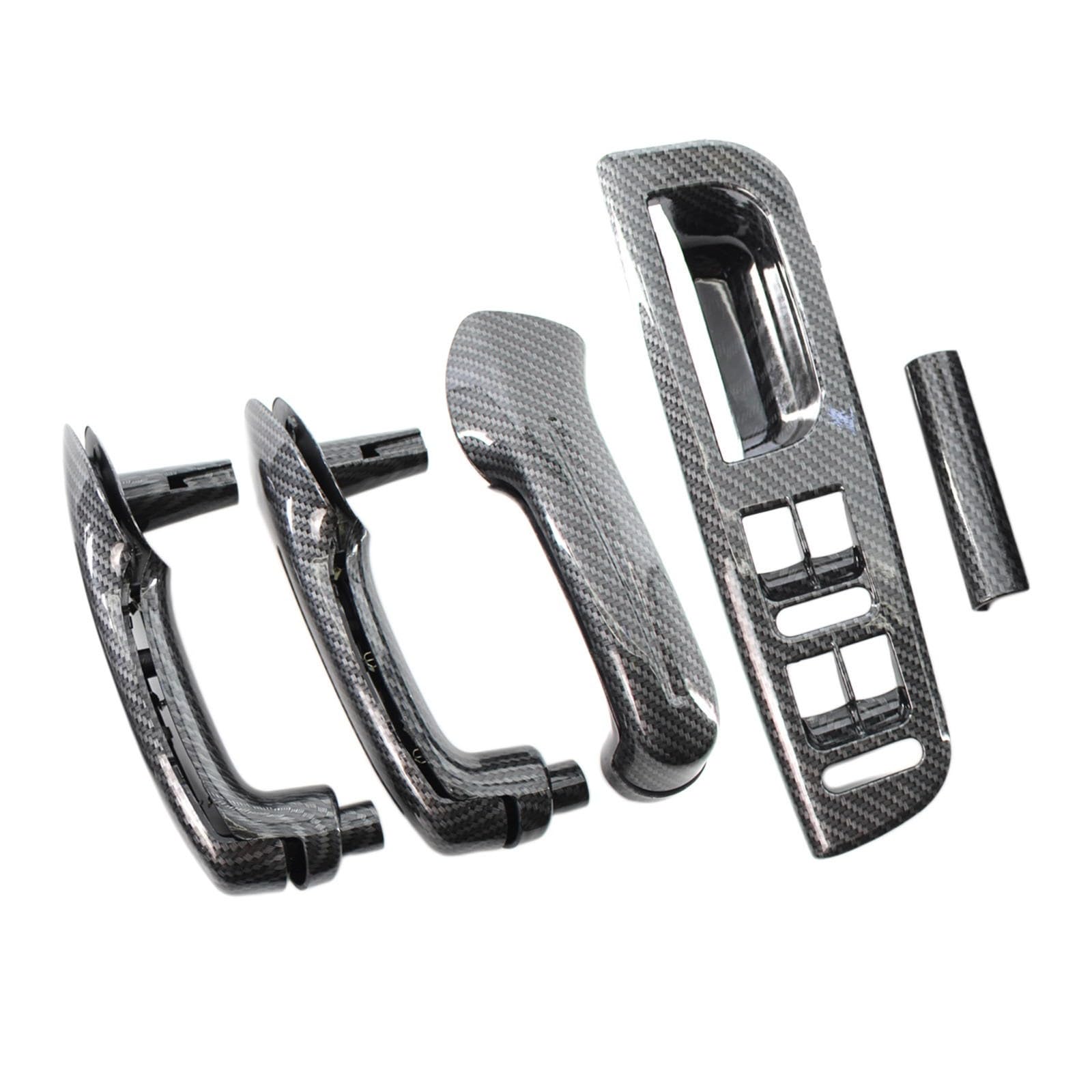 OEXRIGRU Car Interior Door Handles for VW for Jetta for Golf for MK4 1999-2004 Car Interior Door Grab Handle Cover + Window Switch Panel Bezel(Carbon Fiber)