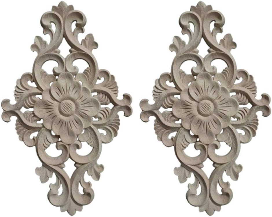 売れ筋 Ai La Nuoアップリケフォトフレーム 2ピース無塗装木彫りコーナーアンレイアップリケフレーム家具家の装飾 2個