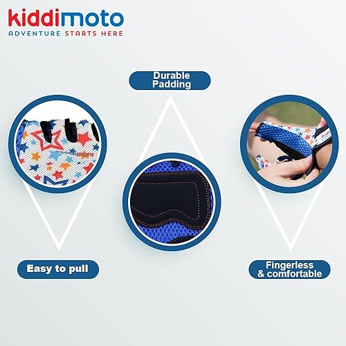 Miniatura 7 de Kiddimoto Guantes de ciclismo para niños Guantes de bicicleta antideslizantes para niños y niñas Guantes de bicicleta de montaña para niños sin
