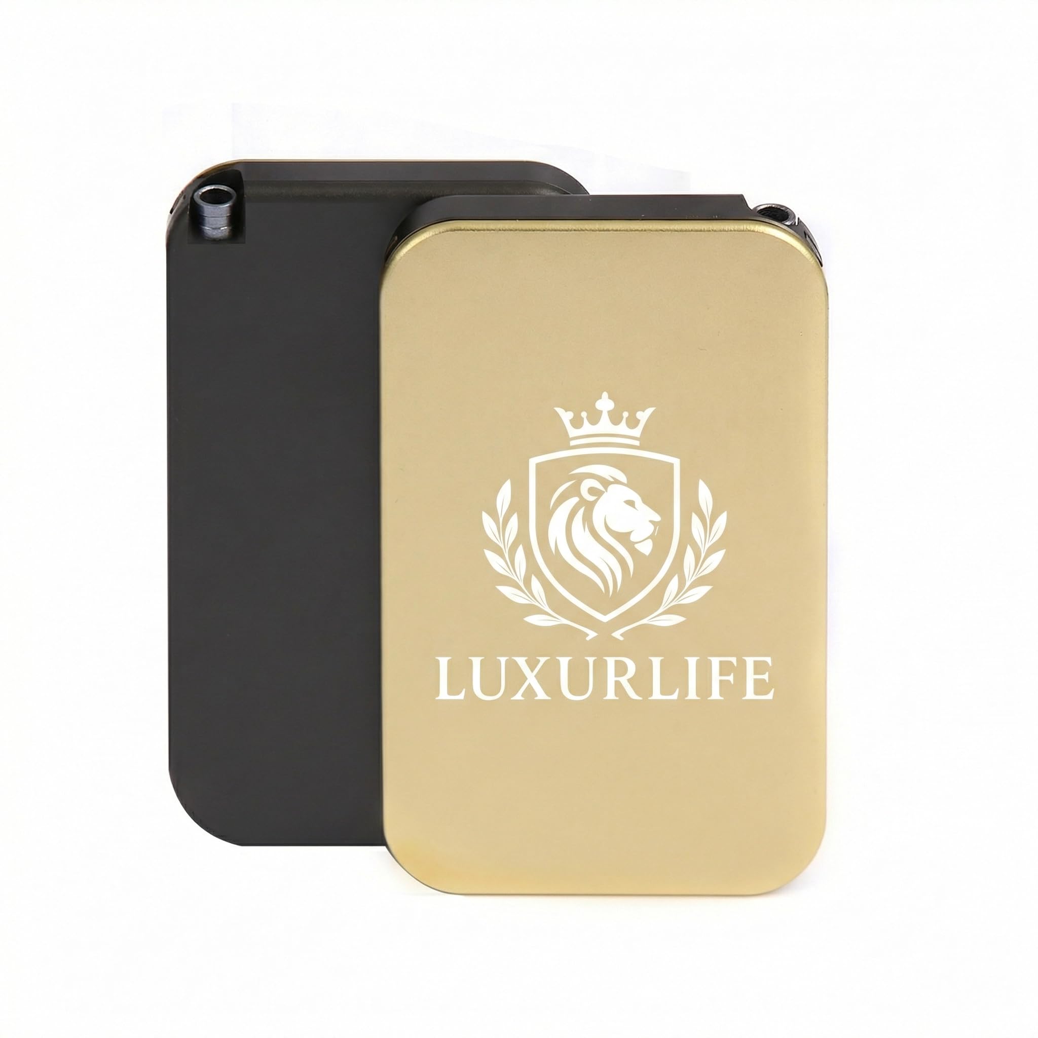 45 Aussparungen Aluminiumbox, Löwen-Kronen-Emblem, Geschenkverpackung passt in Handtaschen(Champagne Olive Duo)