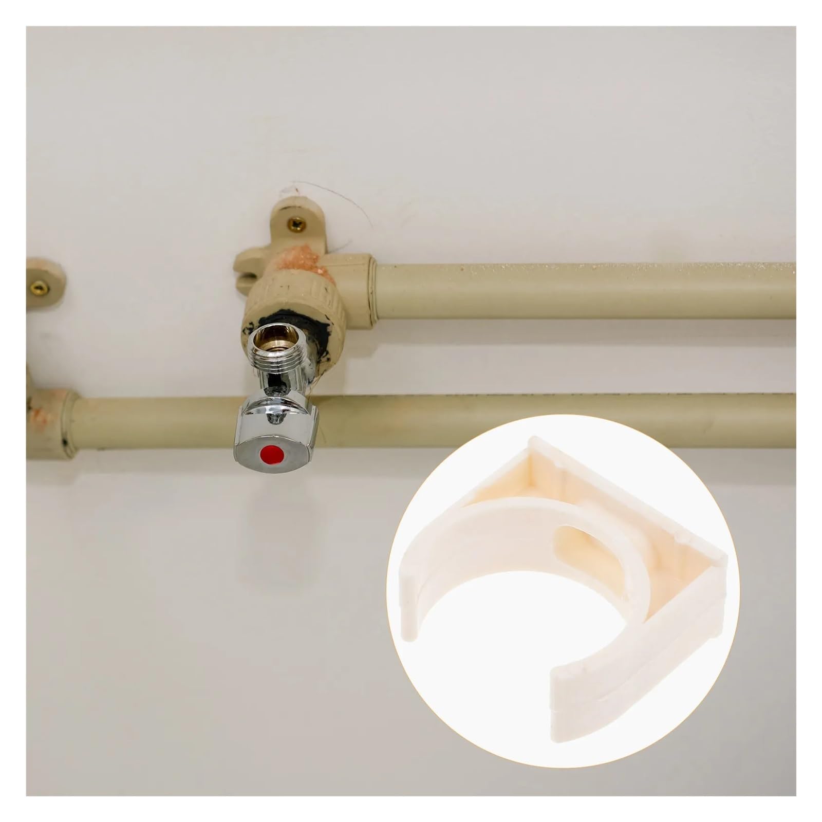 40 Stück Kunststoff-Rohrschellen, 25 mm Innendurchmesser, beige, U-förmig