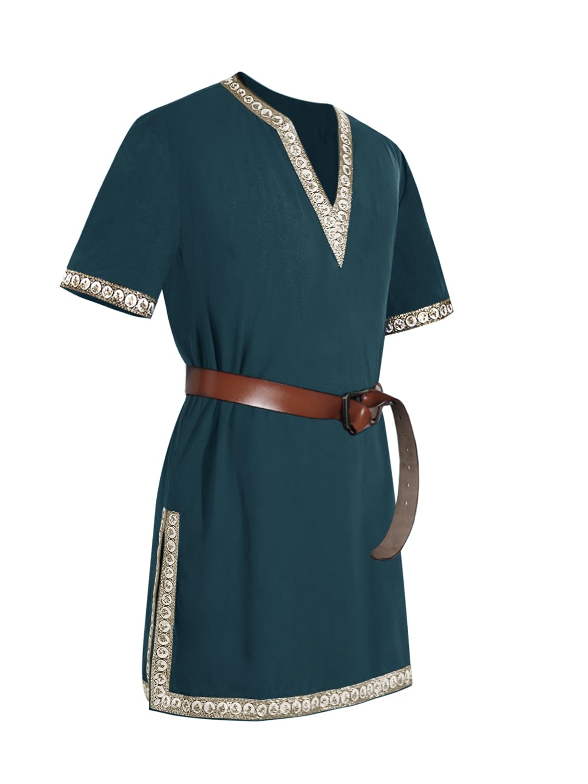 Mens Medieval Knight Tunic Renaissance Mercenary Scottish Costume Warrior LARP Halloween Tops