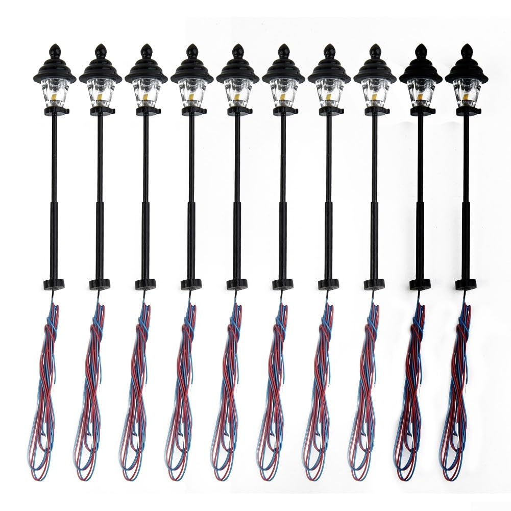 PACK DE 2 lampadaires ferroviaires modèle échelle N avec 10 cm 5 DEL