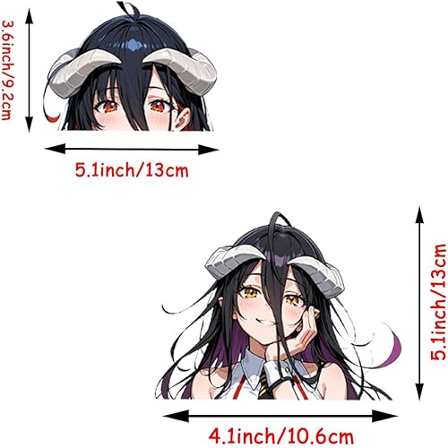 Miniatura 2 de Calcomanías de 5.1 pulgadas para Albedo Peeker Anime para automóvil, ventana, laptop, parachoques, maletero, motocicleta, cámper, tanque de