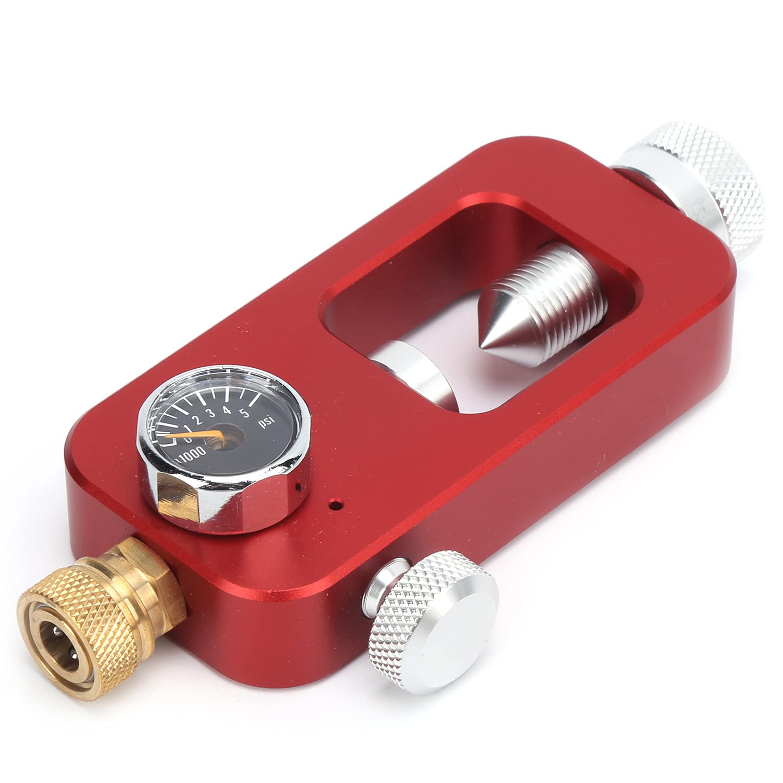 Dilwe Adaptador de Tanque de Recarga de Buceo Adaptador de Buceo para Equipo de Buceo, Botella Grande a pequeña Manómetro de 8 mm 0.5L 1L(Rojo)