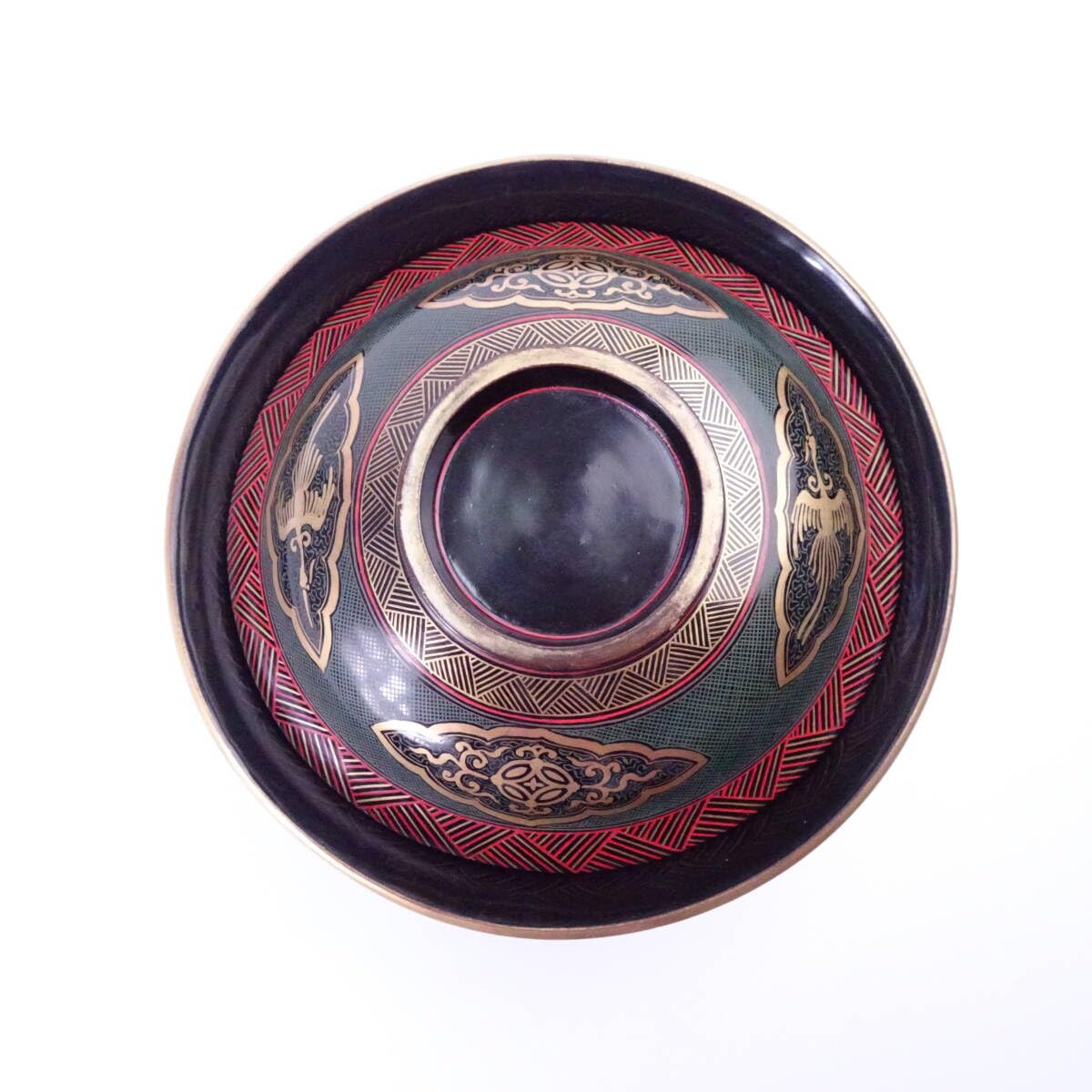 Amazon.co.jp: 外蒔絵 陶器 蓋物 豊楽 木具写 合せ箱付き 時代物