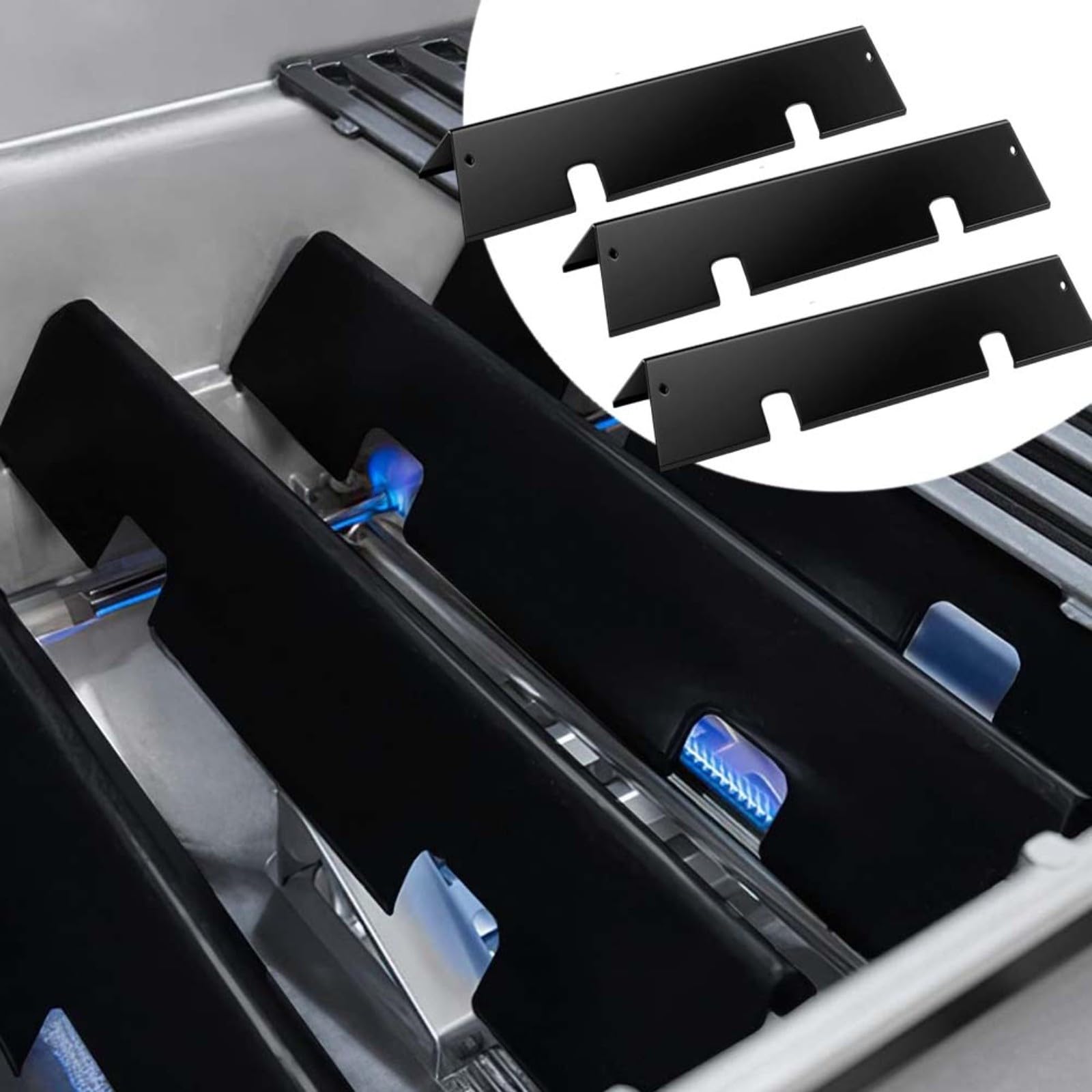 Confezione da 3 barre aromatizzanti per Weber per griglie SPIRIT II E210 S210 E220 S220 200 Serie GS4, parti di ricambio in metallo 7635 69767 per barbecue all'aperto