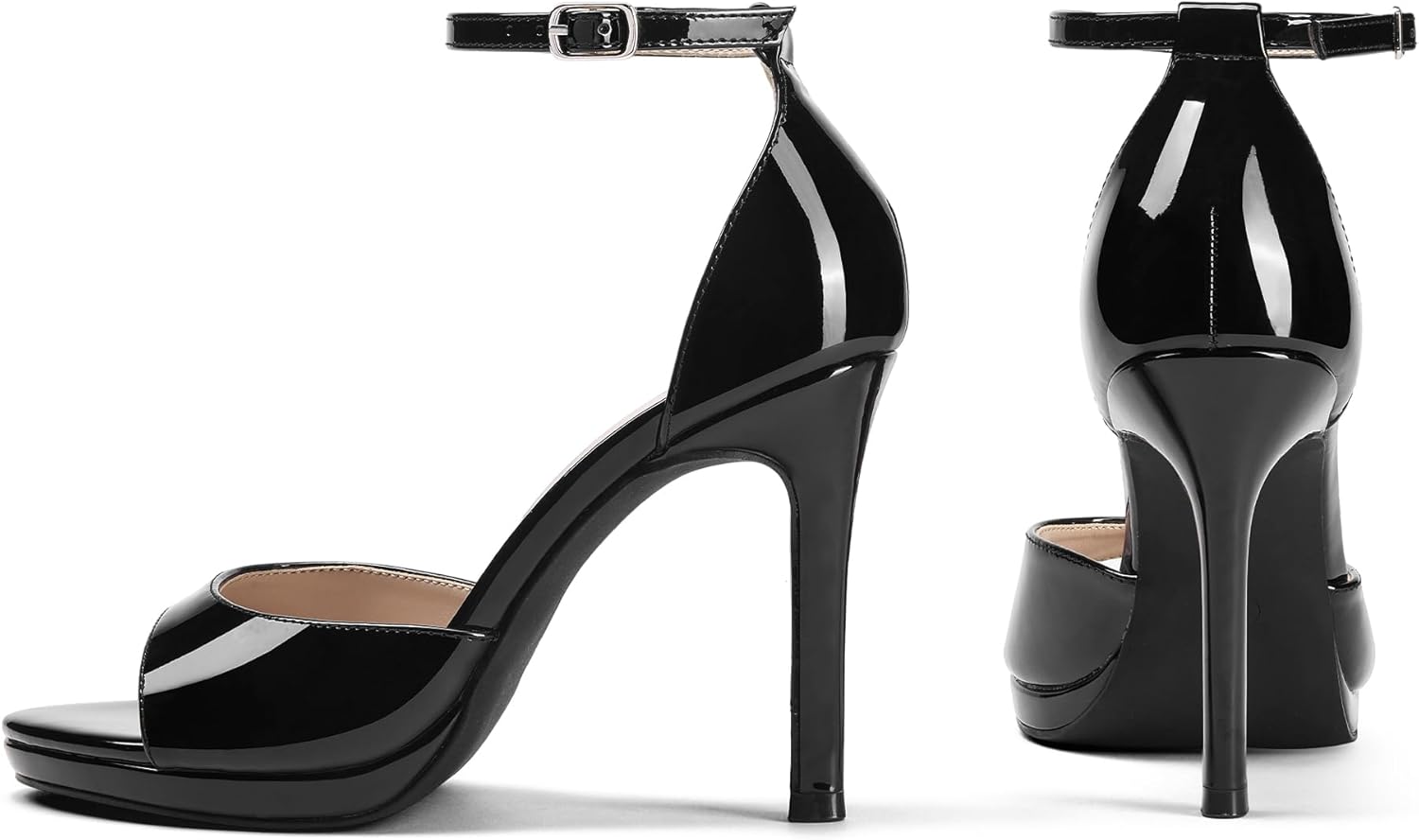 Elisabet Tang Woman's Round Open Toe Ankle Strap Heeled Platform Sandals Stiletto High Heel Sandal Dressy Sexy Wedding Party Shoes - Image 5