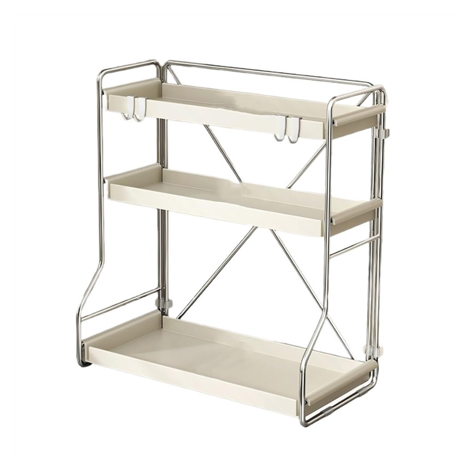 shangguanyun456 Spice Rack Spice Rack Free Standing Organizer 3 Tier Seasoning Countertop Cabinet Storage Shelf for Kitchen(Medium)