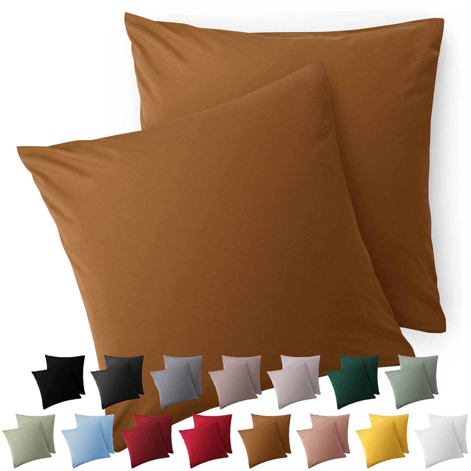 Blumtal Federe Cuscini Divano 50x50 cm - Set di Copricuscini per Divani in Microfibra a 2 Pezzi con Chiusura a Zip certificati Oeko-Tex, extra morbidi e lavabili - Marrone