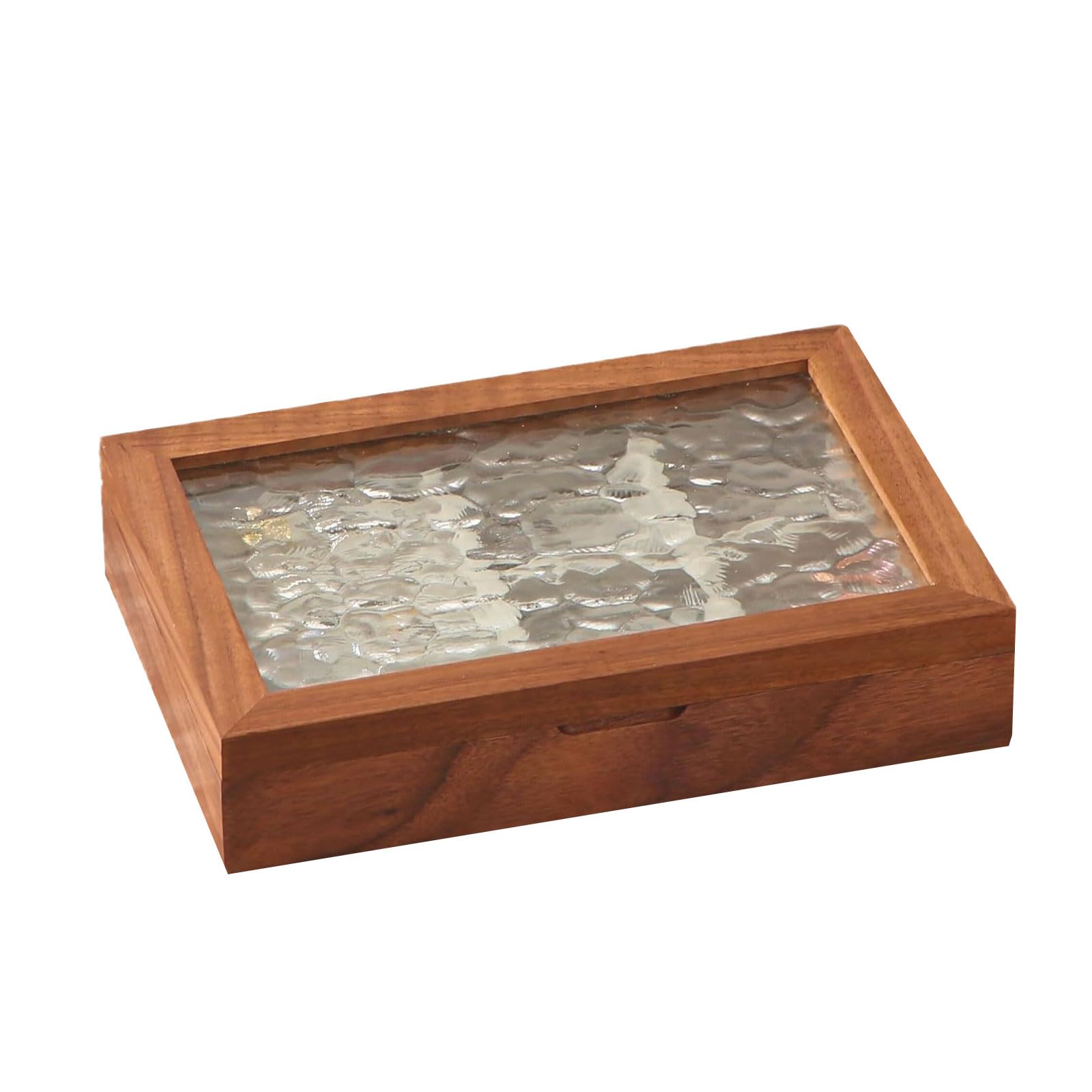 Linvimia Fashionable Sturdy Wood Jewelry Storage Chest with Plush Interior Accessory for Collectors and Travelers Alike Wood Jewelry Tray