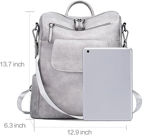 Miniatura 9 de Mochila de cuero para mujer, grande, convertible, antirrobo, mochila de viaje, Mochilas de viaje