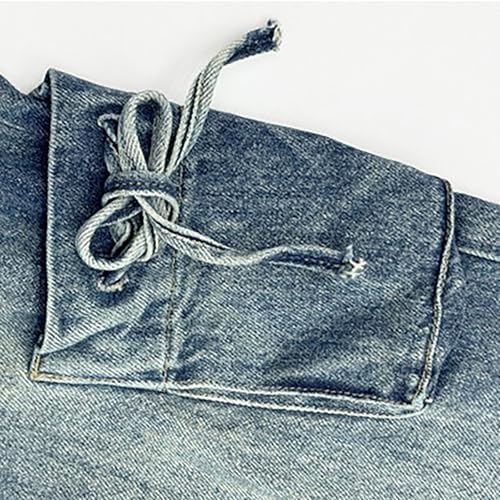 Cargo Pants for Girls Baggy Wide Leg Jeans Teen Washed Denim Pants High Elastic Waistband Straight with Pockets3