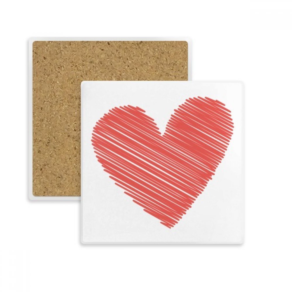 Porte-Pierre Absorbant Coeur Graffiti, dessous de verre carré de qualité premium
