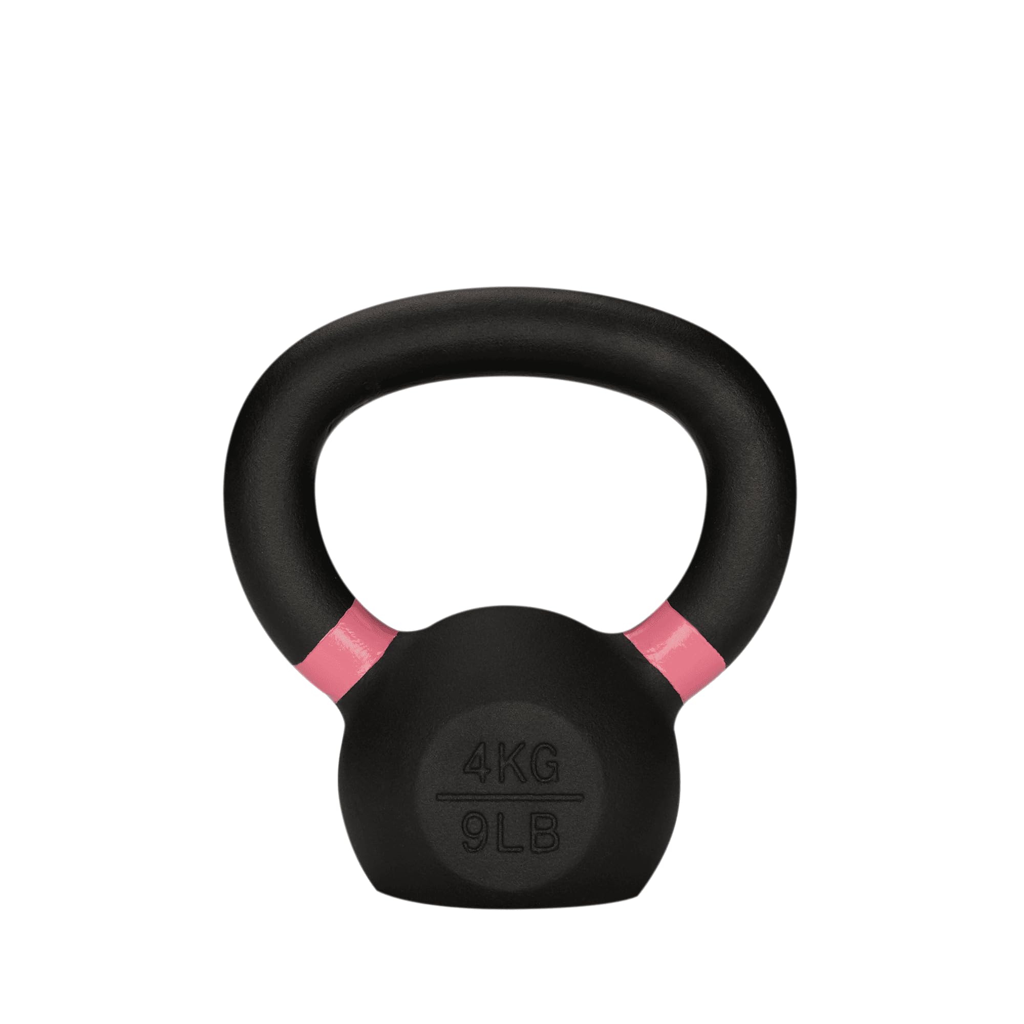 KEFL Cast Iron Kettlebell, Colour-Coded Ring, Textured Wide Grip Handle, Painted Finish, Strength Training Weight for Home Gym Fitness, 4kg-28kg (4KG)