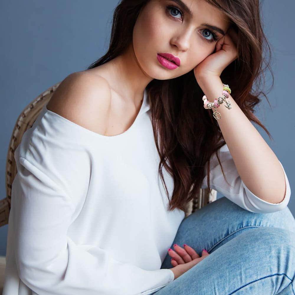 55pcs Assorted Alloy European Large Hole Beads Metal Spacer Charms Bead Assortments for DIY Crafts Bracelets Necklaces Jewelry Making (M190) - Image 6