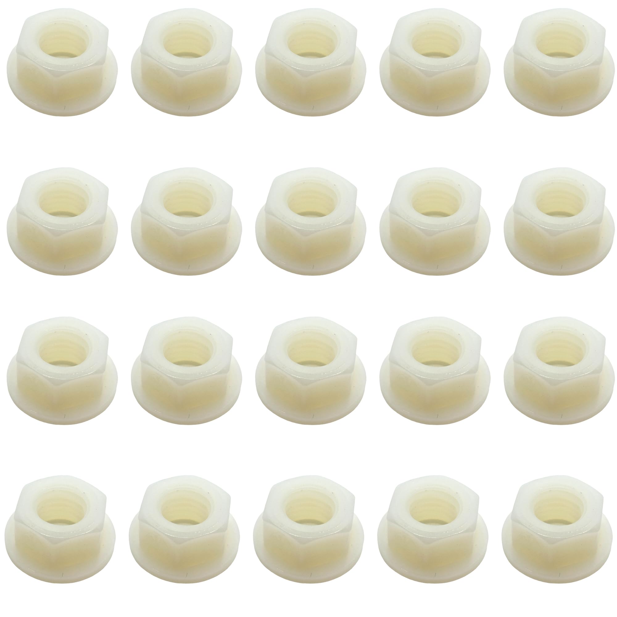 M5 Flange Nuts Nylon 66 material natural finish DIN 6923 (Pack of 20)