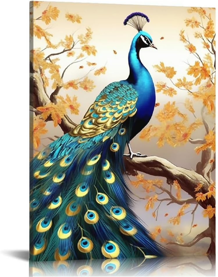 PIKWEEK Peacock Wall Art Peacock Golden Tree Taiwan | Ubuy