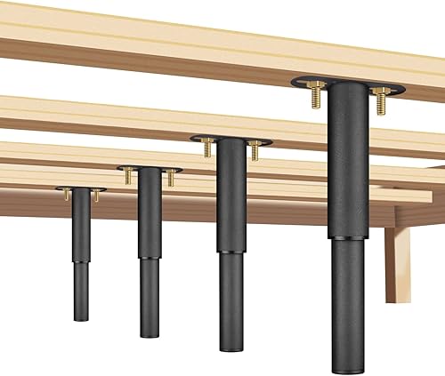 Miaguroo Patas de soporte para base de cama 4 piezas de 708 a 13 pulgadas de altura ajustables de metal extra duradero patas de soporte de listones