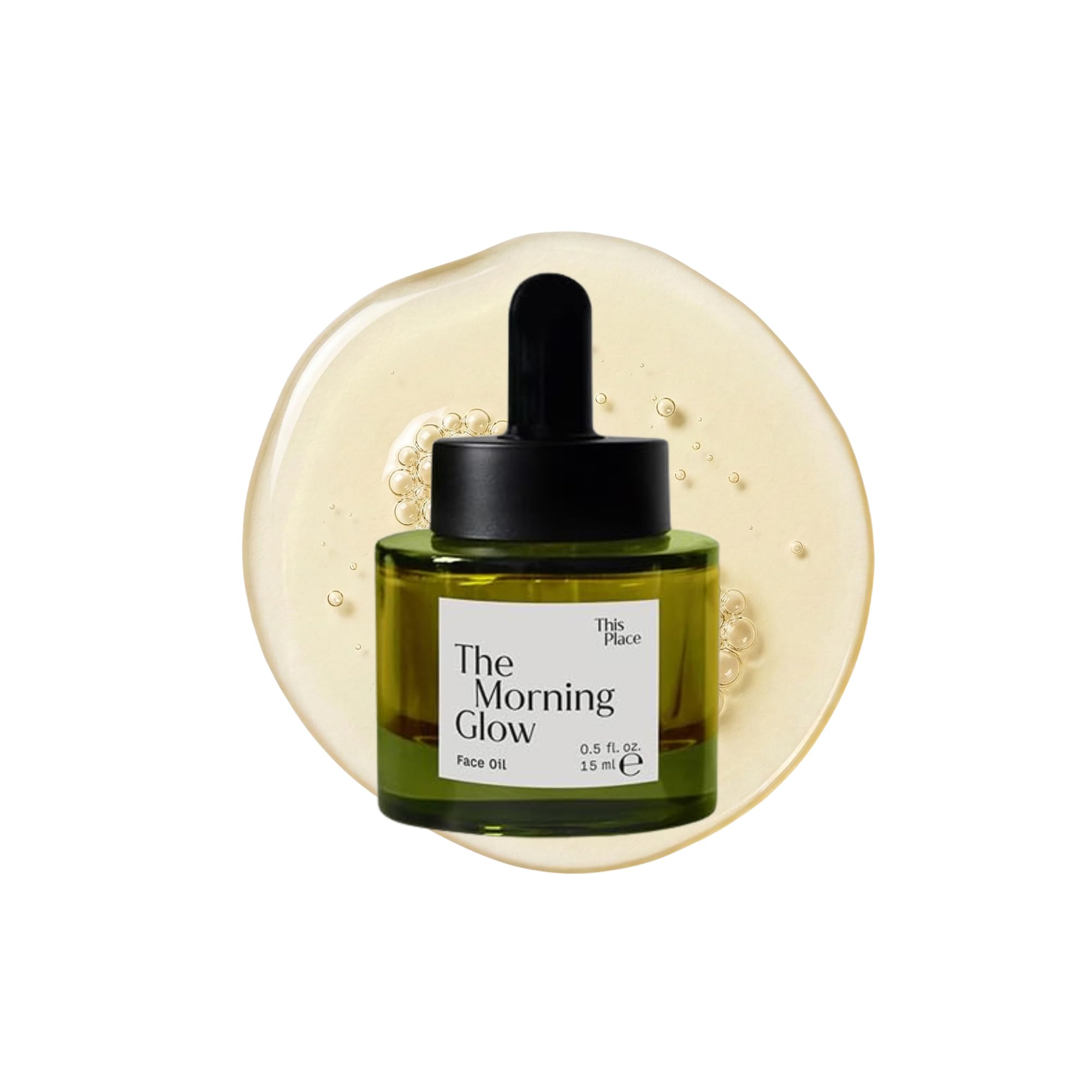 This Place The Morning Glow Gesichtsöl, Schnell Einziehend, 15 ml | Feuchtigkeitsspendend, Antioxidativ und Ausgleichend für Strahlende Haut, mit Traubenkernöl, Vitamin C und Squalan