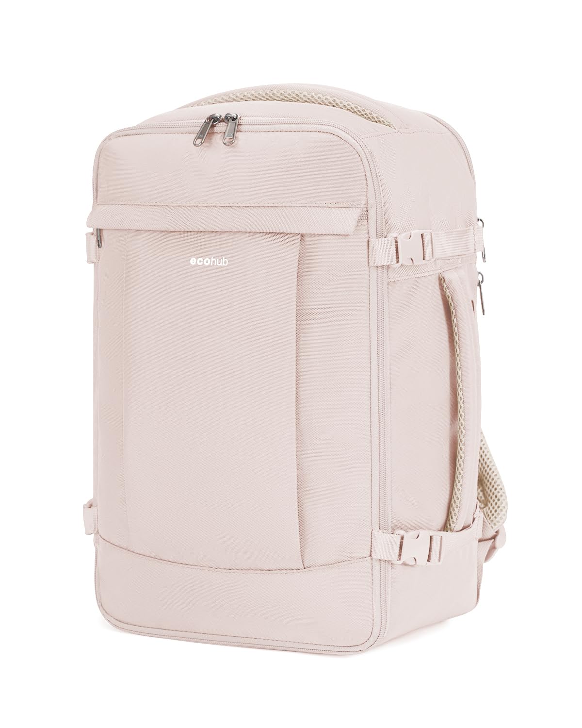 ECOHUB 20L für Ryanair Handgepäck 40x20x25, Diebstahlsicher Handgepäck Rucksack, 3D Laptop Rucksack Wasserdicht, Recycelt Reiserucksack Handgepäck Flugzeug für Damen Herren, Patent Anhängig (Beige)