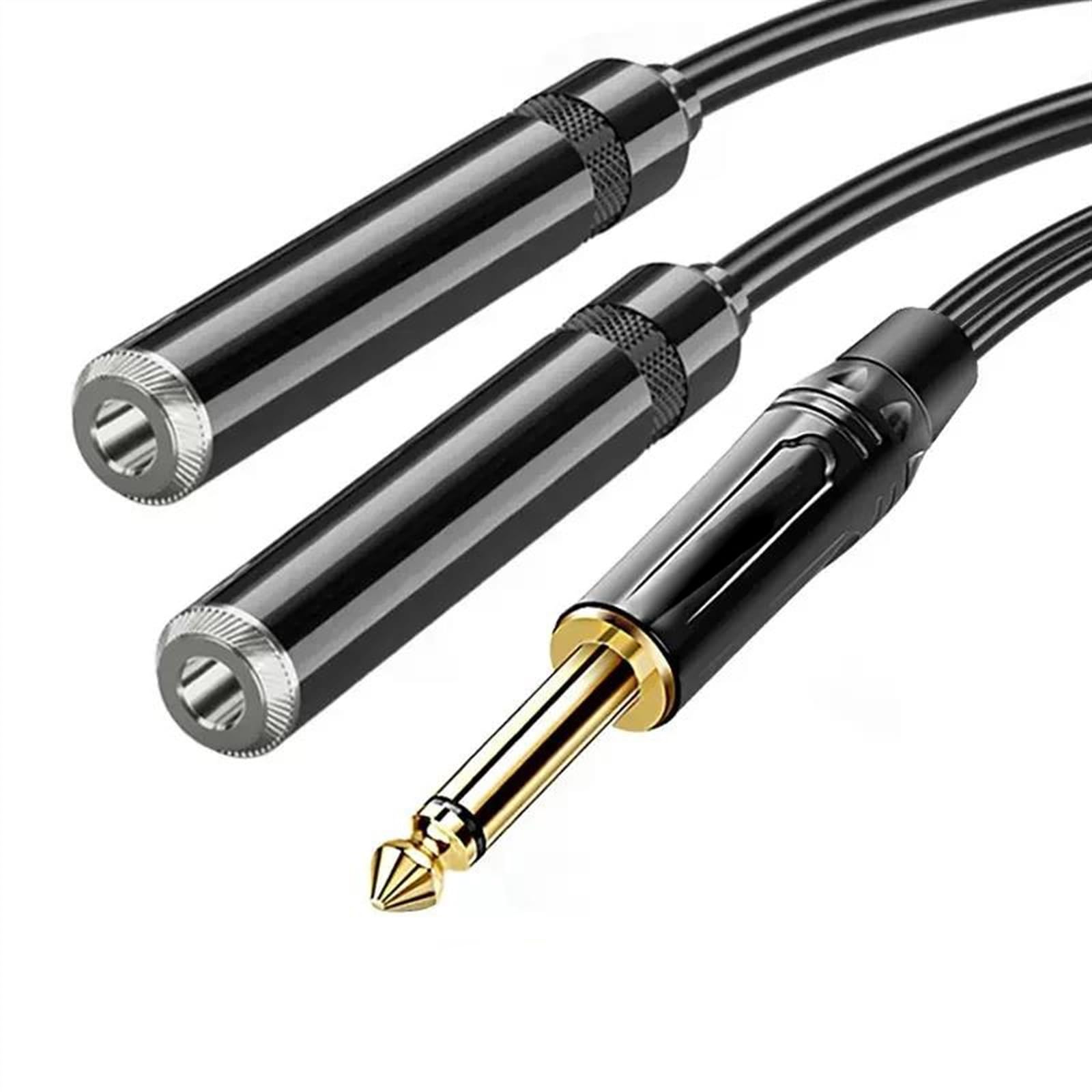 Gitarren-Audiokabel Audio-Verlängerungskabel Klinke 6,5 mm Stecker auf 2 x 6,5 mm Buchse 1/4 Zoll für Verstärker, Mikrofon, Mixer (Color : 4, Size : 300CM)