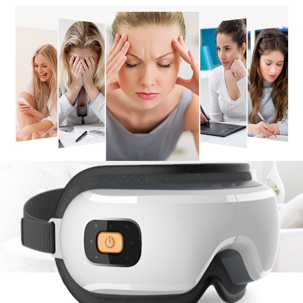Masseur Oculaire,Appareil massage vibrations oculaires masseur cernes protection yeux ophtalmologue masque de nuit sommeil relaxation anti fatigue