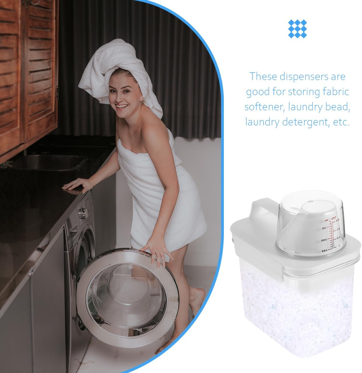 ABOOFAN Laundry Soap Dispenser Refillable Laundry Detergent Bottle with Wide Mouth Pour Spout Empty Bottle for Softener and Beads 6.88 X 4.96 X 3.03 in for Home Hotel Dorm image 4