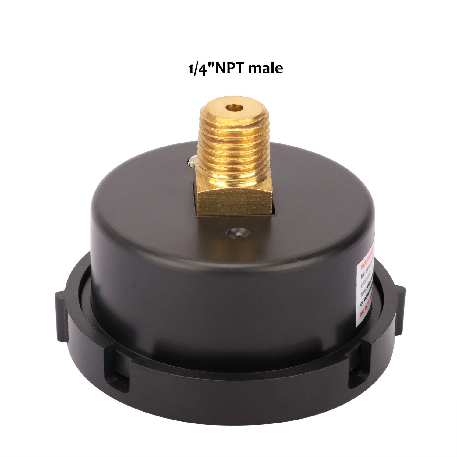 MEASUREMAN 2" Dry & Utility Pressure Gauge - 0-60Psi/bar, Start & Clean Filter, 1/4" NPT Center Back Mount