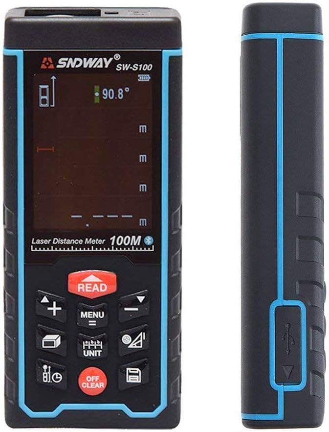 SW-S100 100M 328FT Digital Diastimeter Laser Distance Meter Laser Rangefinder Meter Area Volume Measure Tool