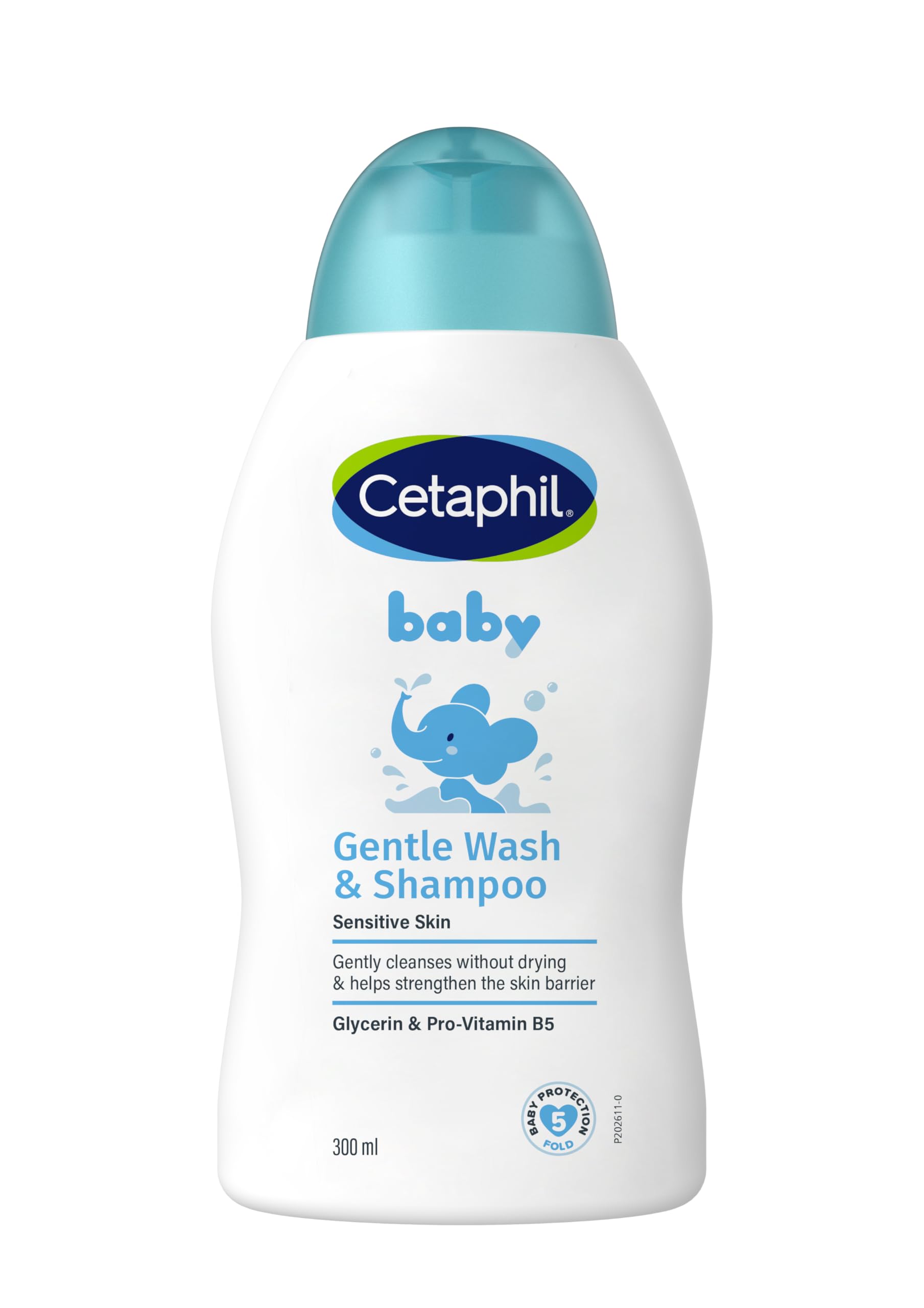 CetaphilBaby Gentle Wash & Shampoo, Foaming Hair & Body Wash for Sensitive Skin, Unscented, 300ml