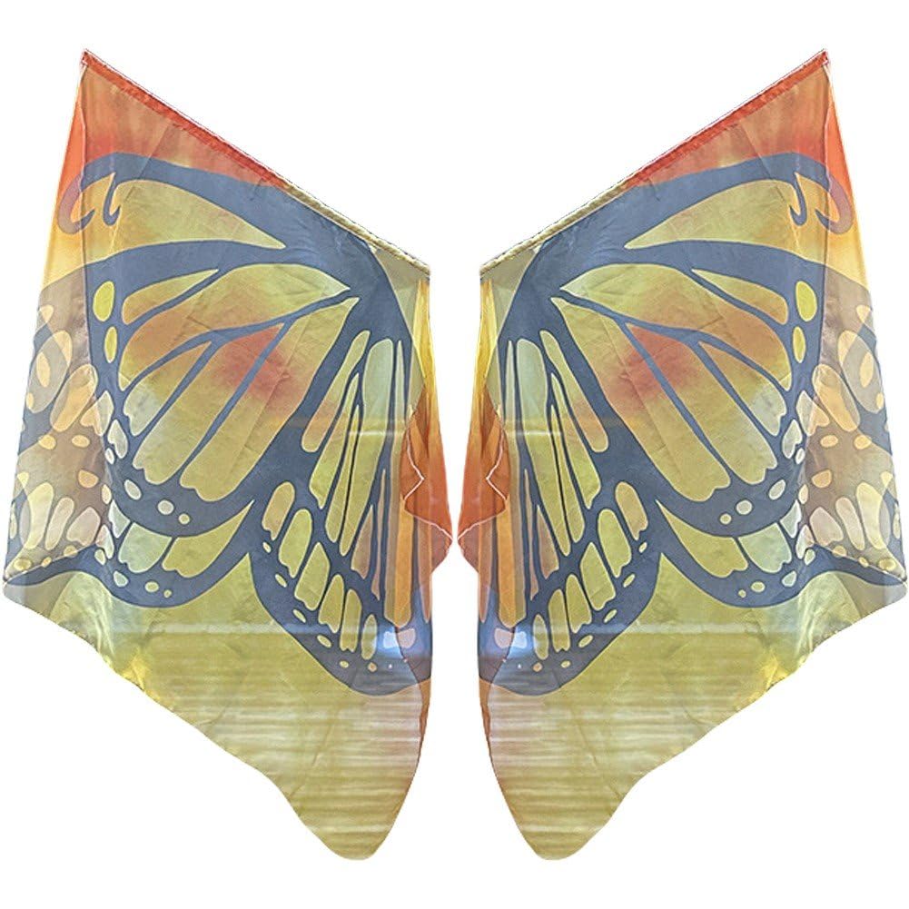 HiyyFloy Dance Butterfly Gradient Worship Angel Flags with Scalable Rods - Praise Flags Worship Silk Flex Flag for Dance Church Performance