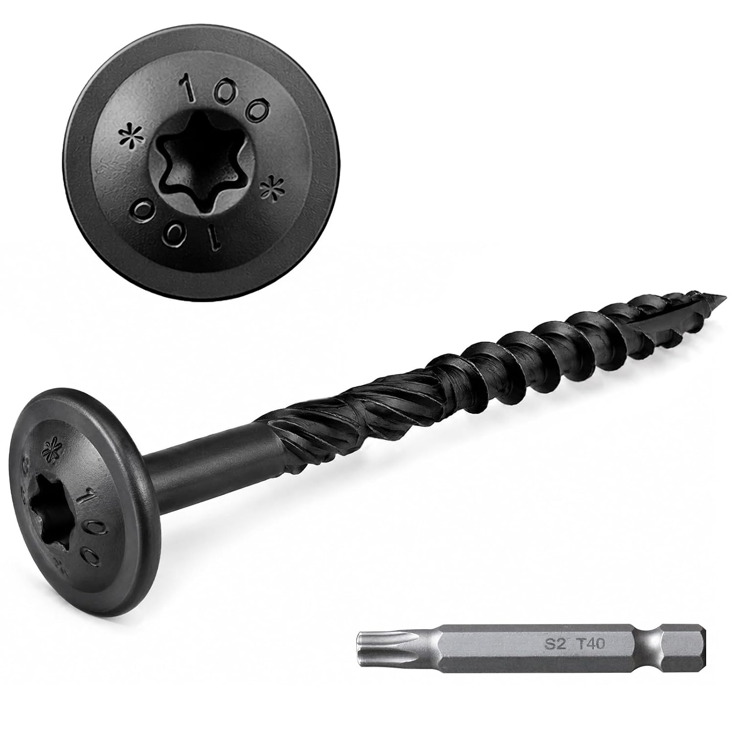 FMhotu Lag Screws, 5/16" x 4" Structural Screws, 50Pcs Construction Lag Screws, Rust Resistant, T40 Star Drive Bit