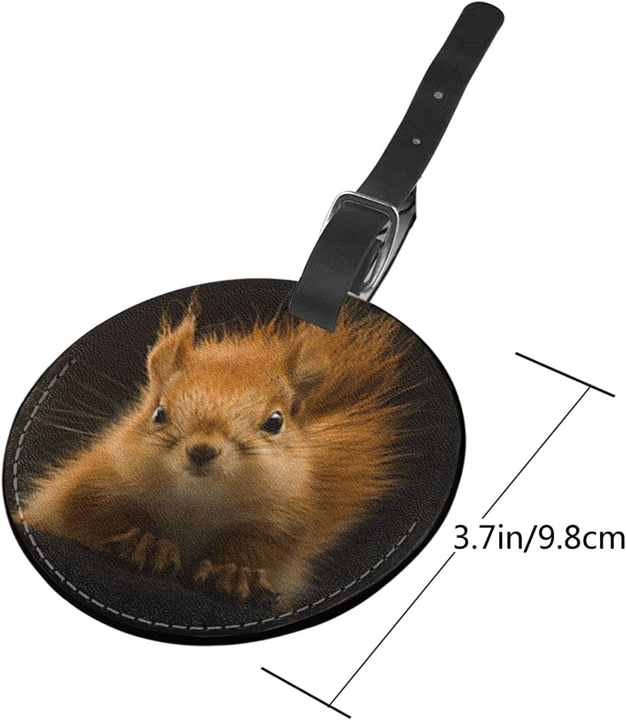 Luggage Tag Squirrel Animal 26, Pu Leather Bag Travel Suitcases Id Identifier Baggage Label for Women Men Boys Girls