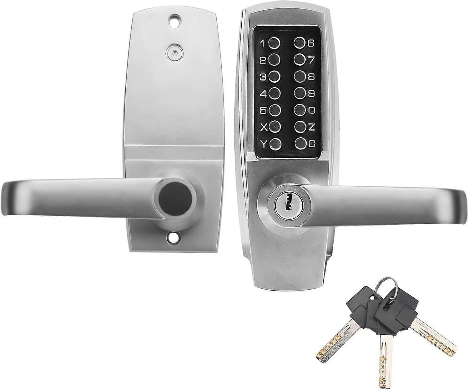 Joyhappst Image Color Mechanical Door Lock, Mechanical Push Button Lever Lock, Keyless Entry Commercial & Reside
