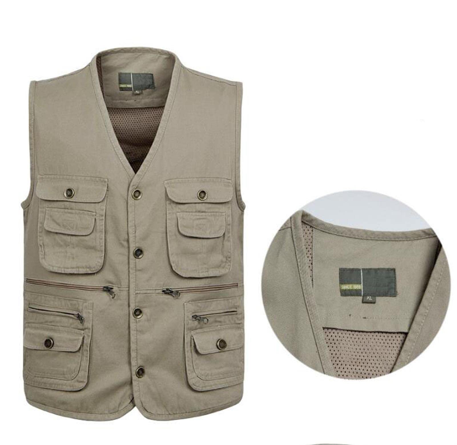 Masculino chaleco masculino multibolsillo sin mangas chaleco de pesca al aire libre de verano chaleco de pesca más chaqueta de tamaño