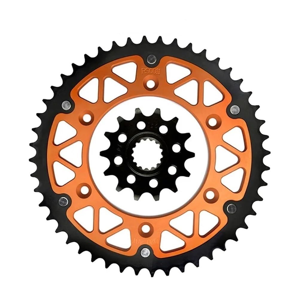 Pignon 14T et couronne 48T haute resistance pour optimiser l'acceleration Duke