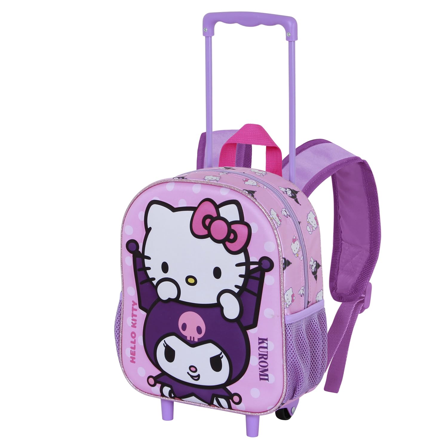 Karactermania Sanrio Hello Kitty Playful-Small 3D Backpack with Wheels, Pink, 26 x 34 cm, Capacity 7 L