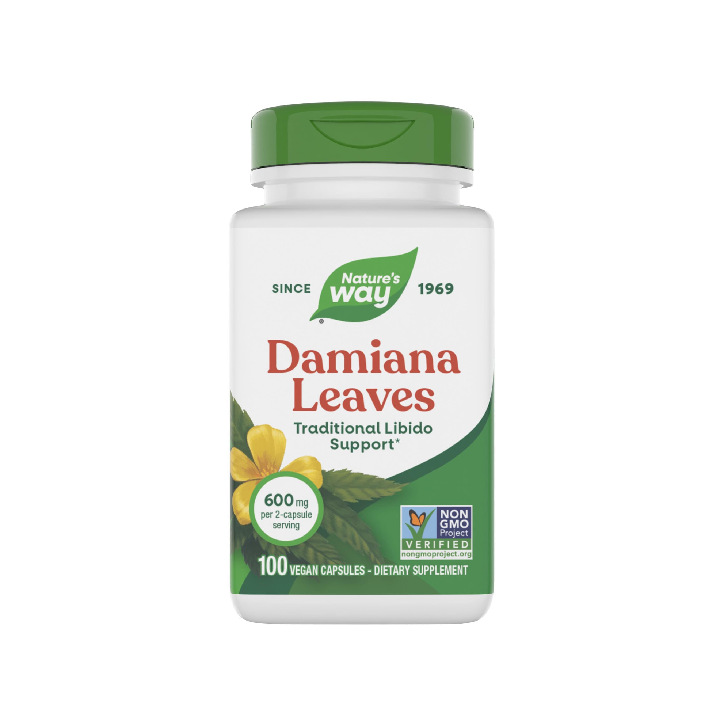 Nature's Way Damiana Leaves Capsules, Traditional Libido Support*, 100 ct