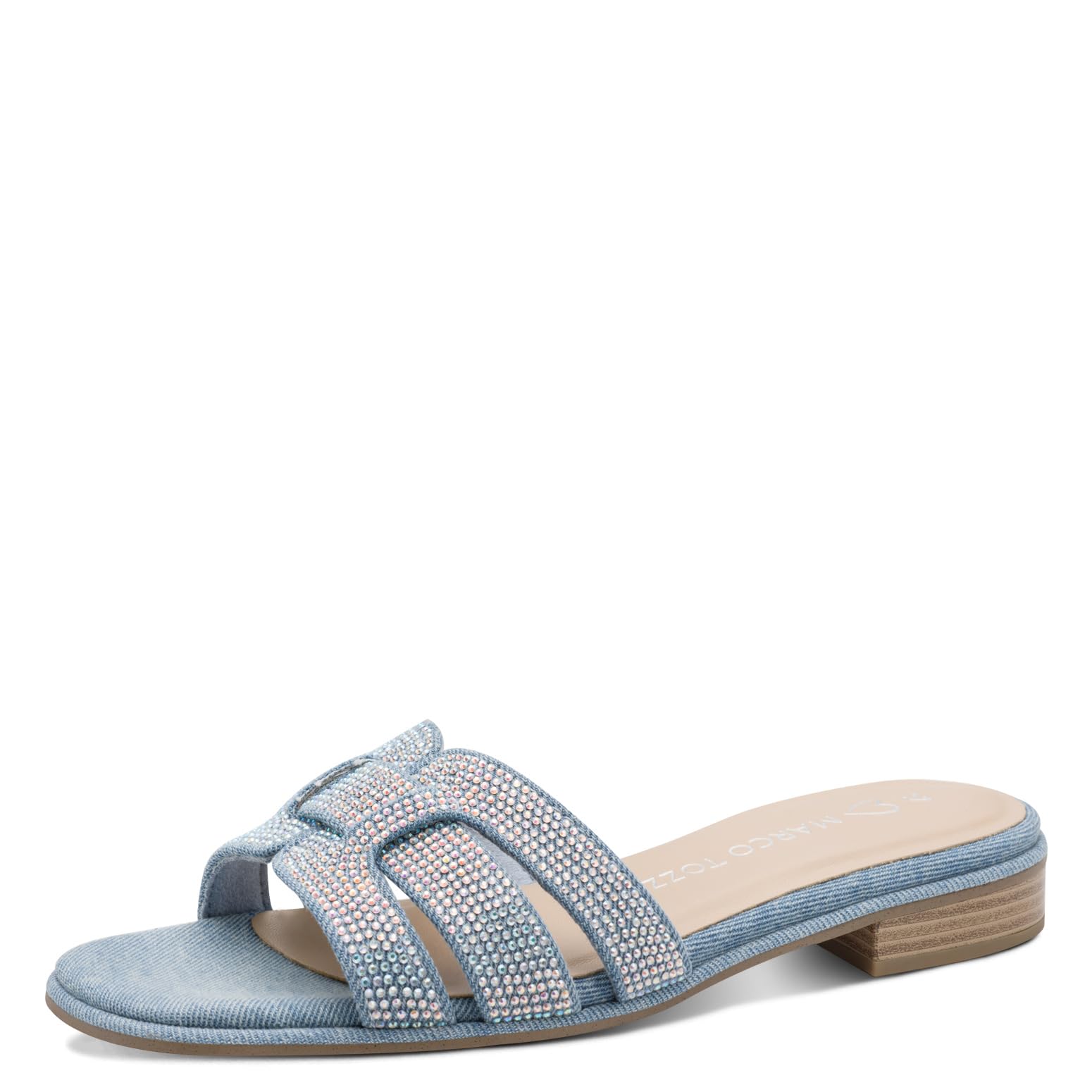 MARCO TOZZI Women's Sandal Soft Feel Me Footbed Soft Lining Stylish, Blue (LT.Blue Jeans), 7.5 UK