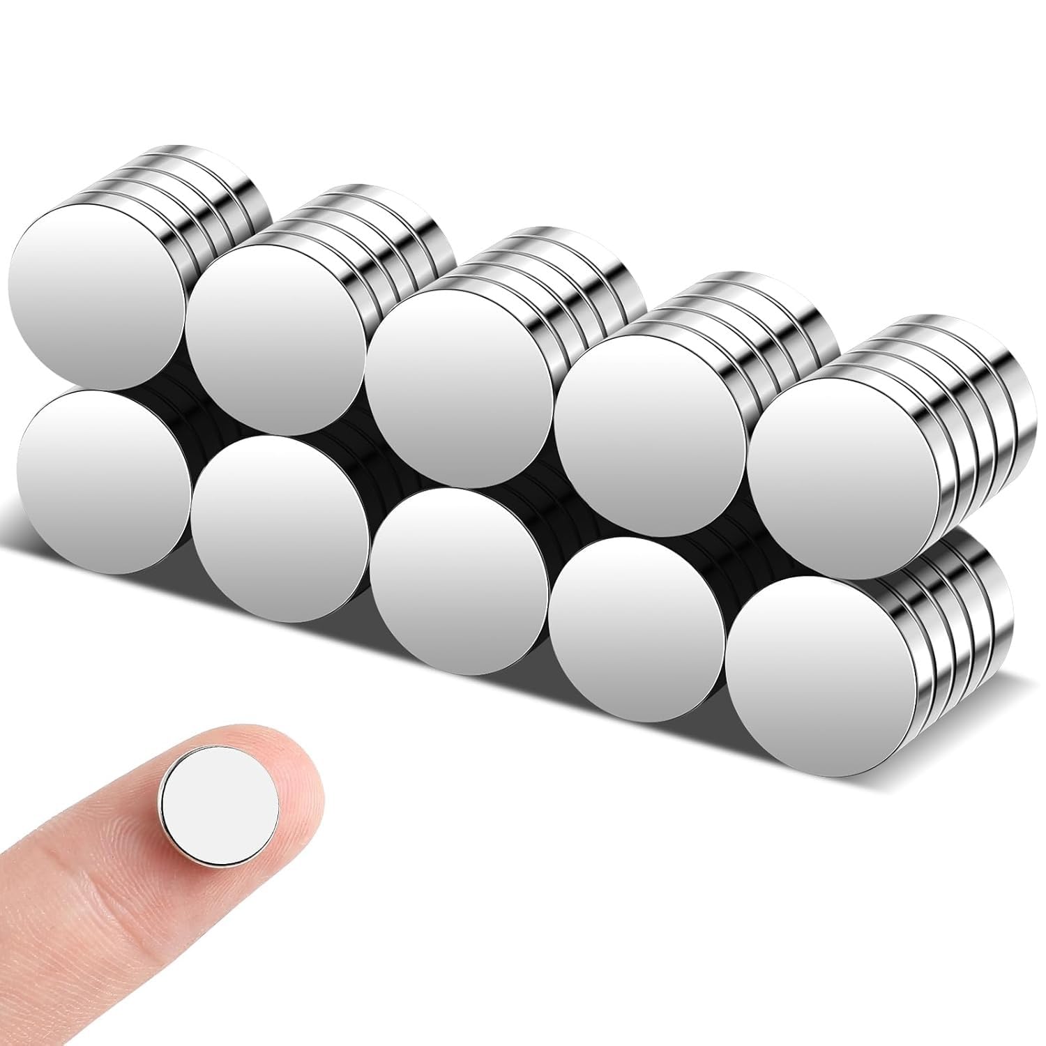 KRYTONE® Silver Round Set (6 X 1.5MM) Use as Fridge Magnet, Door, Kitchen Organiser Magnet, Multipurpose Office (Silver)(Pack of 20)-image-16