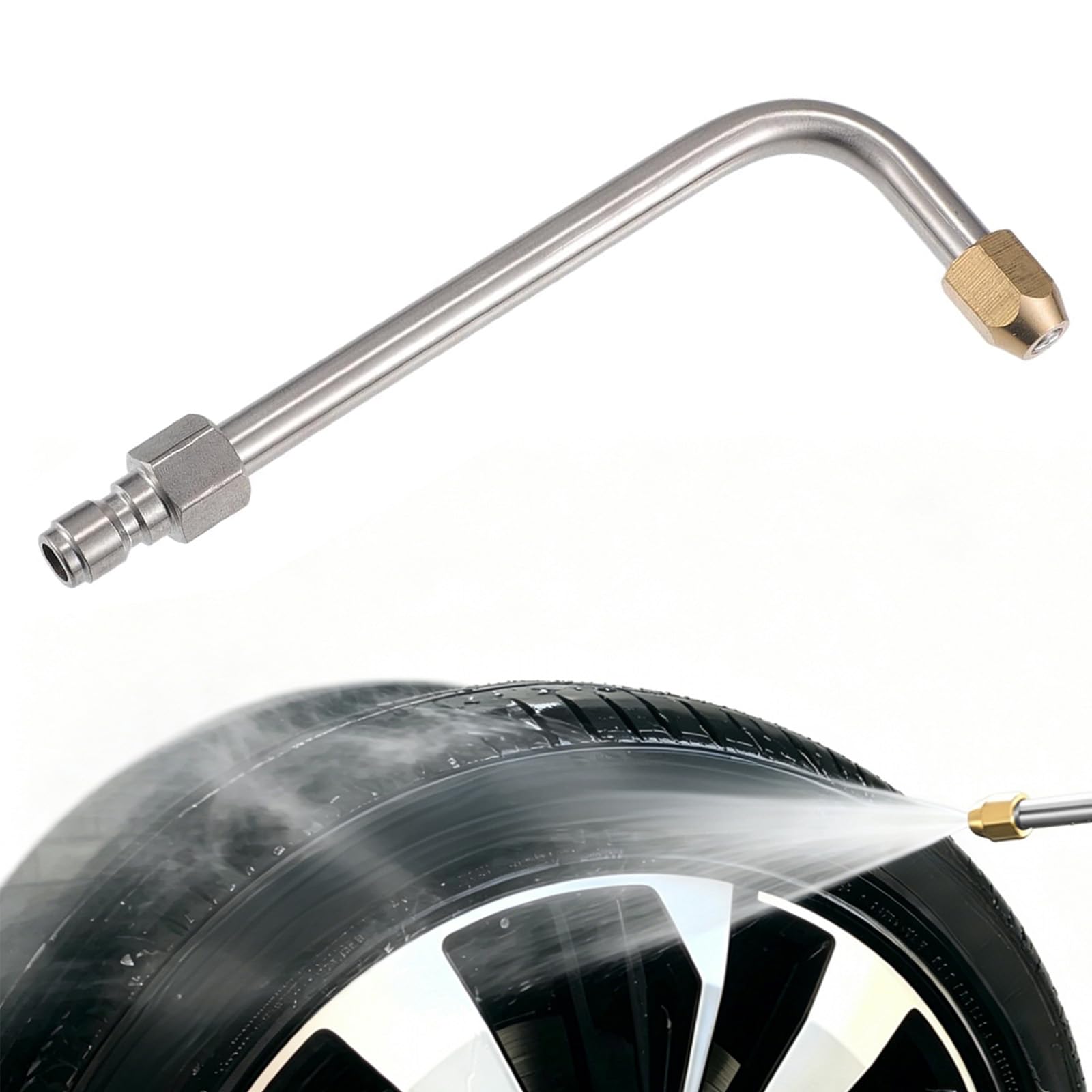 90 Degree Nozzle for Pressure Washer, Water Spray Nozzles with Quick Connector Spray Curved Head Rod Water Pipe Nozzle Pressures, Home Use Pressure Washer Nozzles for Garden and Outdoor Living-image-34