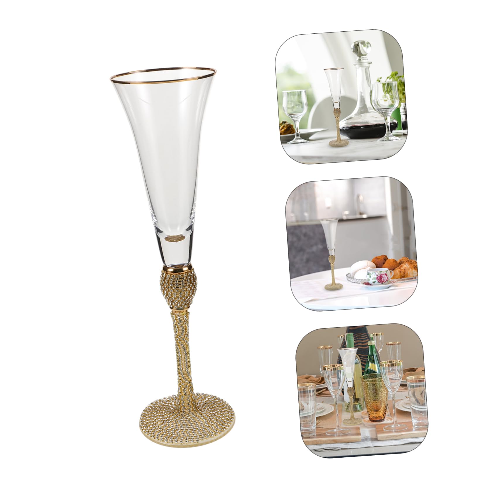 GALPADA Calice Elegante in Vetro, Stile Raffinato per Feste | Flute Alto per Cocktail e Vino, Scelta Pratica da Pulire, Costruzione Durevole per Uso Quotidiano