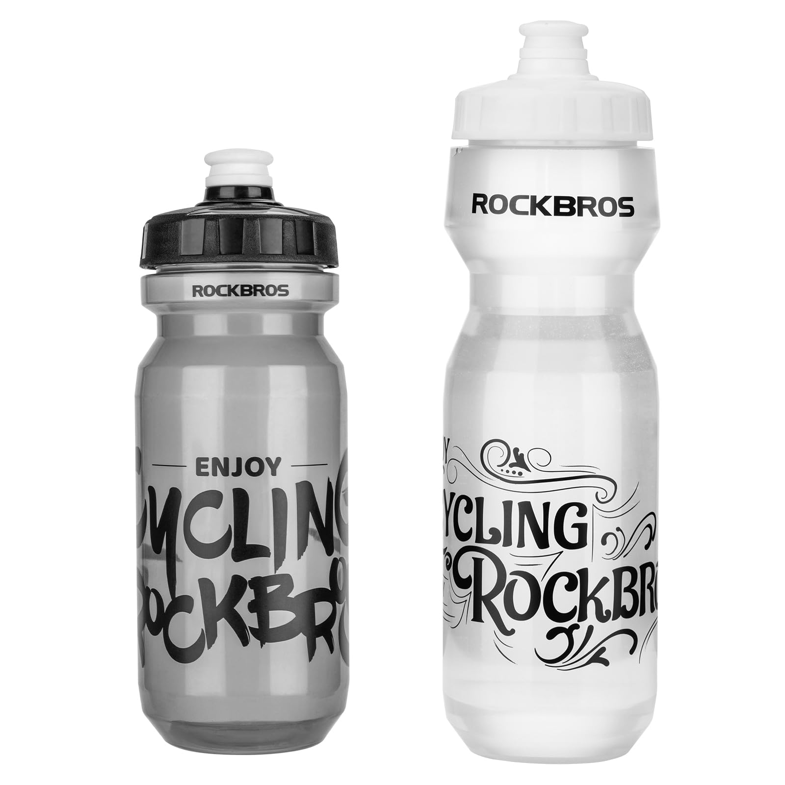 ROCKBROS 2 Packs of BPA Free Leak Proof Sports Water Bottle 20oz/25oz Multiple Sizes Squeeze Bottles with Dust Proof Cap Durable for Gym Cycling Travel Sports Outdoors School