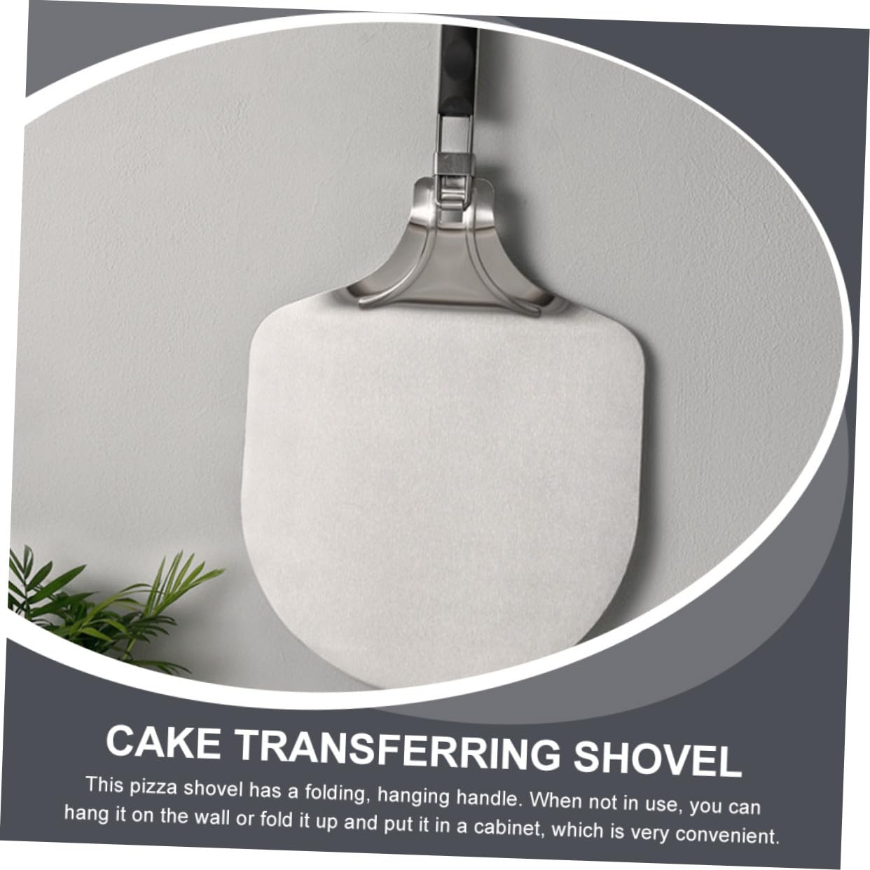 Cabilock Faltbare Pizzaschaufel und Ovaler Form aus Edelstahl 12 Zoll mit Ergonomischem Griff Robustes Backzubehör für Küche und Restaurantgebrauch