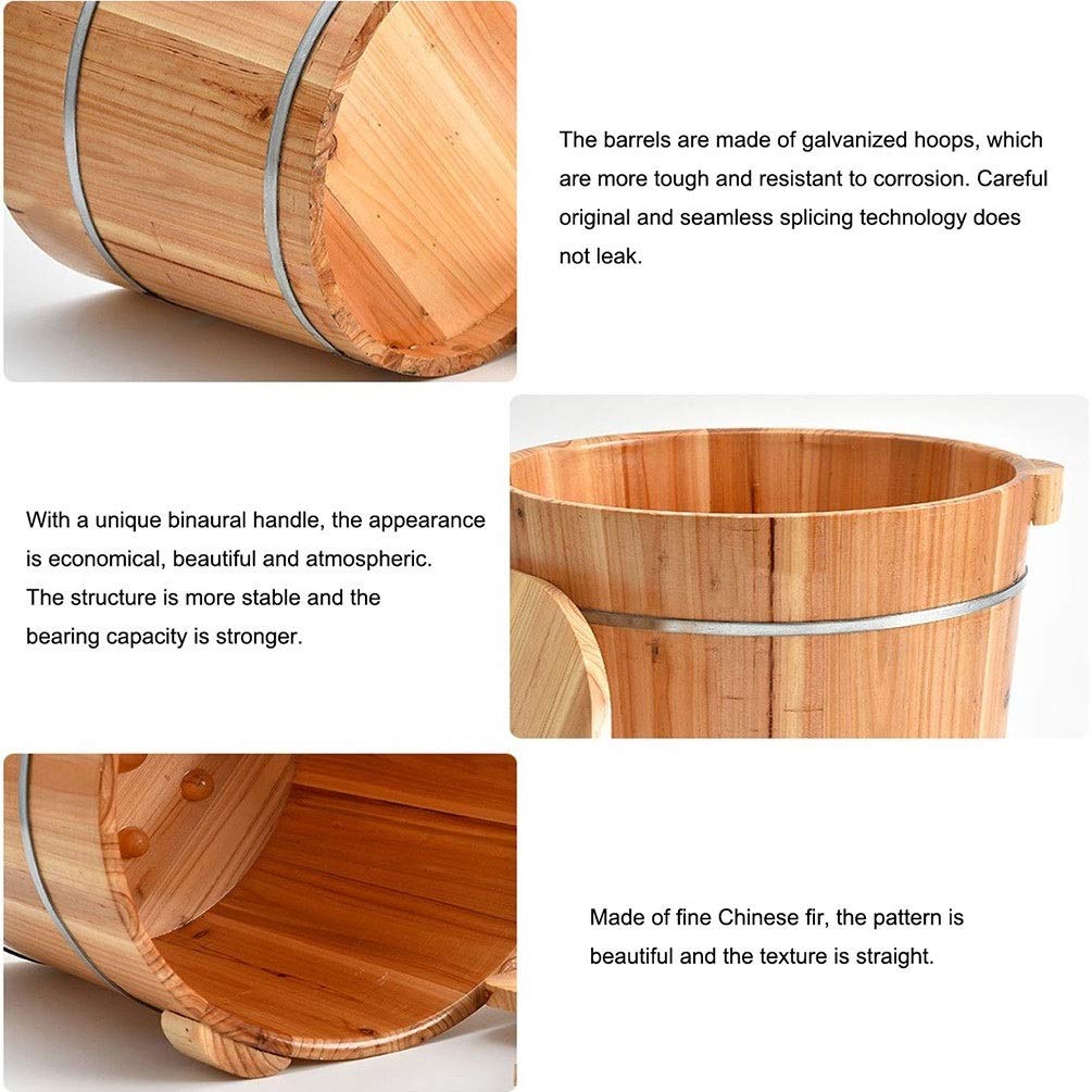 Bañera de madera para pies de spa para remojar los pies, cubo de remojo de pies, lavabo para adultos, bañera de hidromasaje, cubo de madera para pedicura, regalo de estrella de la suerte