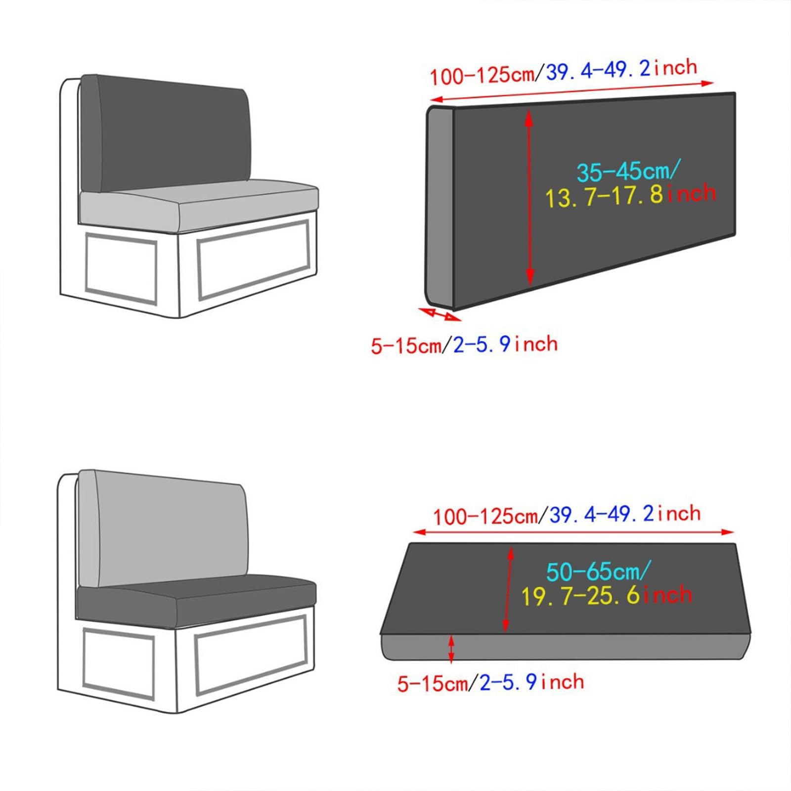 AHTCPO Stretch Dining Bench Cover, Washable Durable Bench Covers Slipcover, for Dining Room Living Room(Camel)