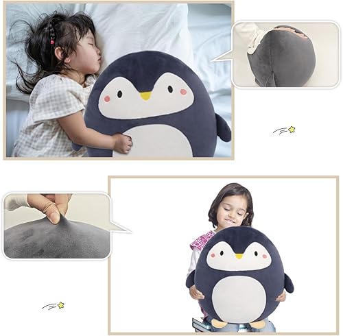 Miniatura 2 de ARELUX Suave almohada de peluche de anime de pingüino, lindo juguete de peluche kawaii, decoración de habitación, decoración de Navidad, regalos